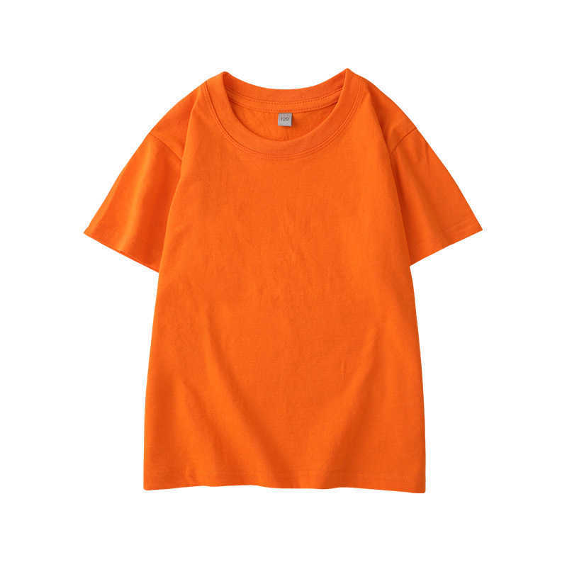 Cotton children's short sleeve boys and girls solid color T-shirt top summer short sleeve