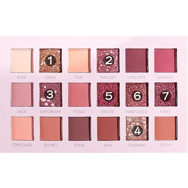 18 color glittering eye shadow palette with makeup mirror pearlescent matte shimmer pigment nude durable eye shadow makeupW240730