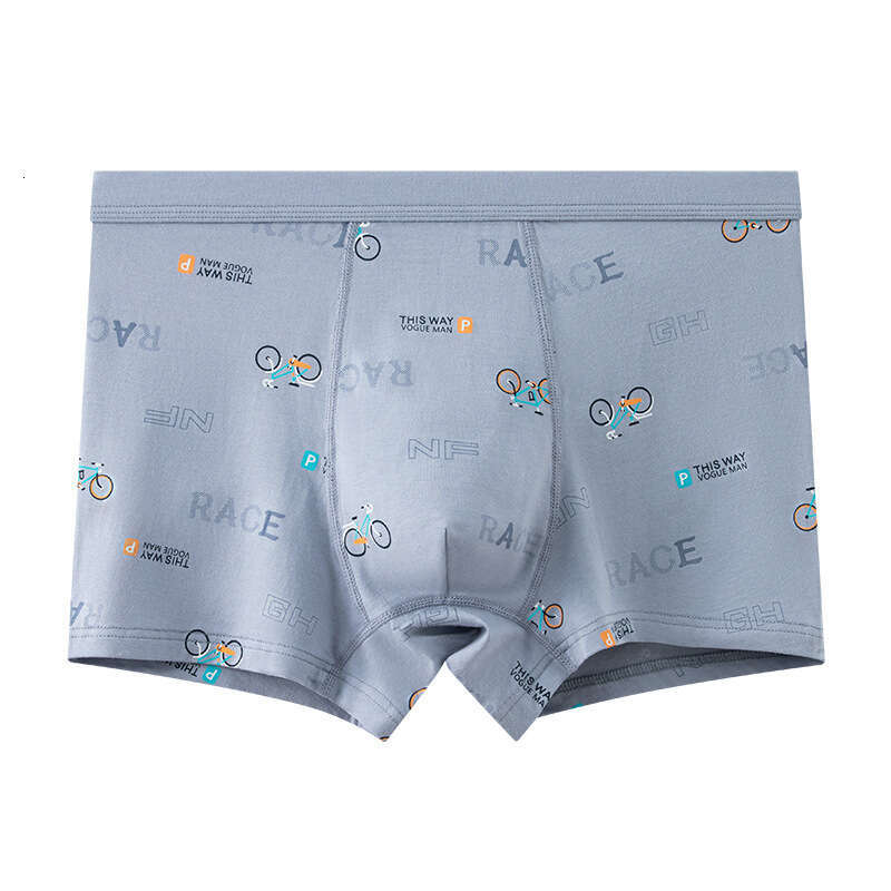 Fashionable Printed Underwear for Teenagers During Their Developmental Period, Men's U-shaped Protruding Large Space Cotton Student Boxer Shorts 