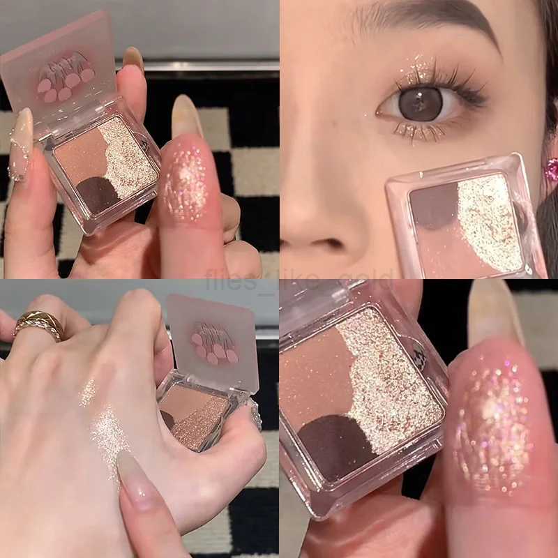 Mini 3-Color Earth Brown Eyeshadow Palette Pearly Matte Grey Glitter Eye Shadow Shiny Shimmer Eye Pigment High Gloss Makeup zxx240720