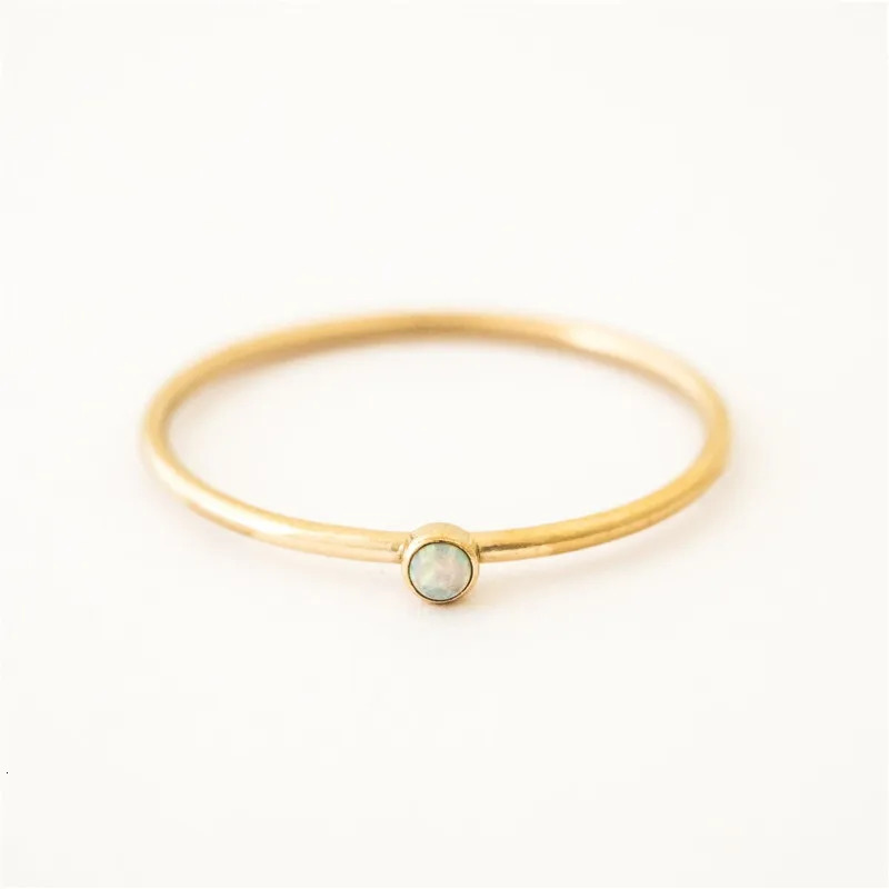 14K gold-plated small opal ring finger ring minimalist gold jewelry Anillos Mujer Bague female Boho Aneis ring 240805