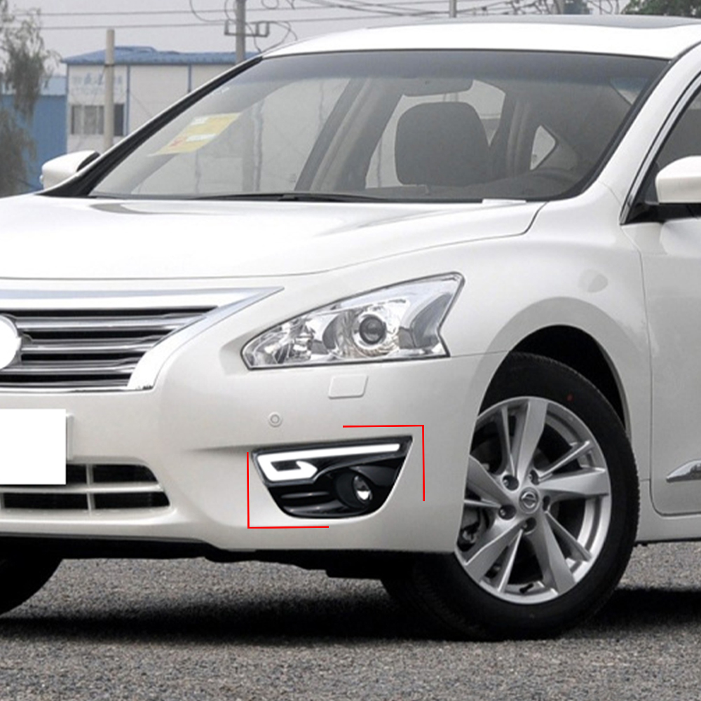 Car DRL For Nissan Altima Teana 2013 2014 2015 2016 Daytime Running Lights fog lamp cover With turn signal Daylight