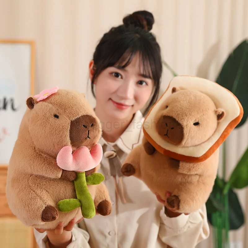 Hot Sale Kawaii Capybara Flower Plush Doll Simulation Stuffed Toy Animals Super Soft Funny Boys Girls Birthday Gifts Home DecorB270720