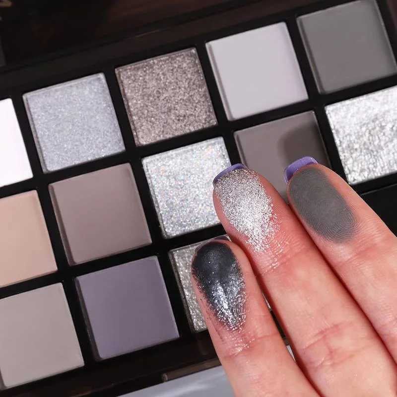 Black Smokey Eyeshadow Palette 15 Colors Punk StyleNeutral Eye Make up Shimmer Pearly Sequin Eyeshadow zxx240720
