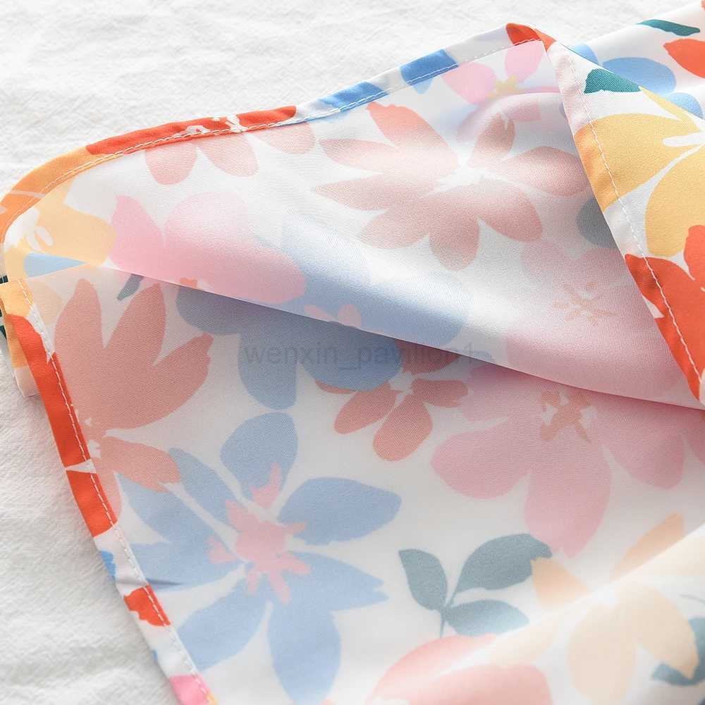 Girls Dresses 2023 Summer New Baby Girls Colourful Floral Short-sleeved Dresses 3-7 Years Old Girls ClothingXJ240720