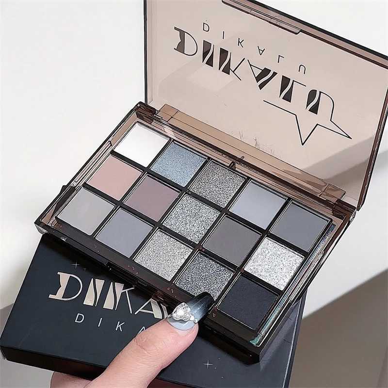 DIKALU Dark Knight Cool Nine Color Eyeshadow Tray Pearl Fine Flash Dark Metal Punk Smoky Eye Gray Black zxx240720