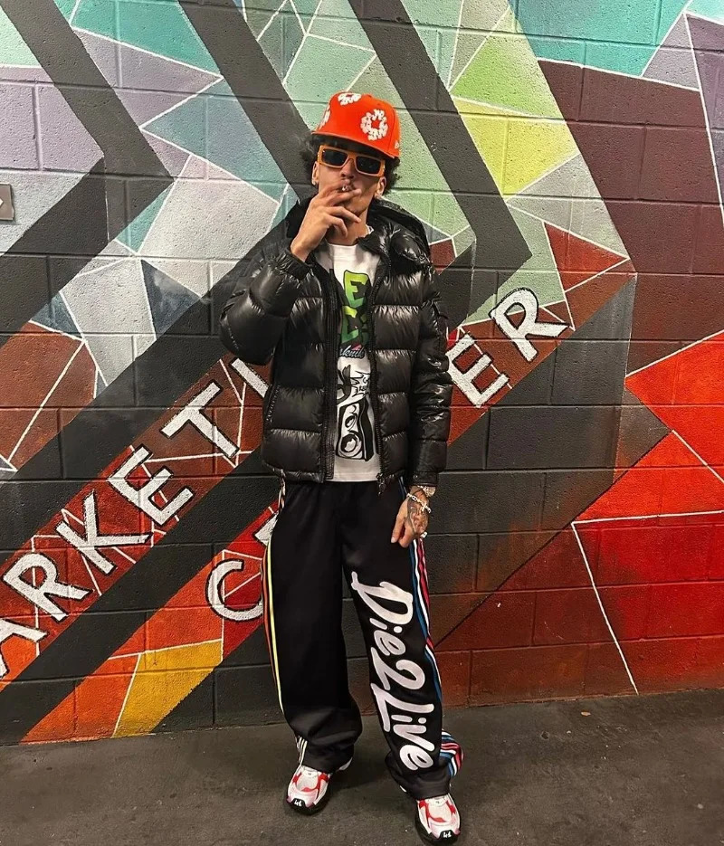 High Street Fashion Colorful Striped Letter Print Oversized Casual Pants Men Y2k Harajuku Retro Gothic Rock Straight Pants Women 240712