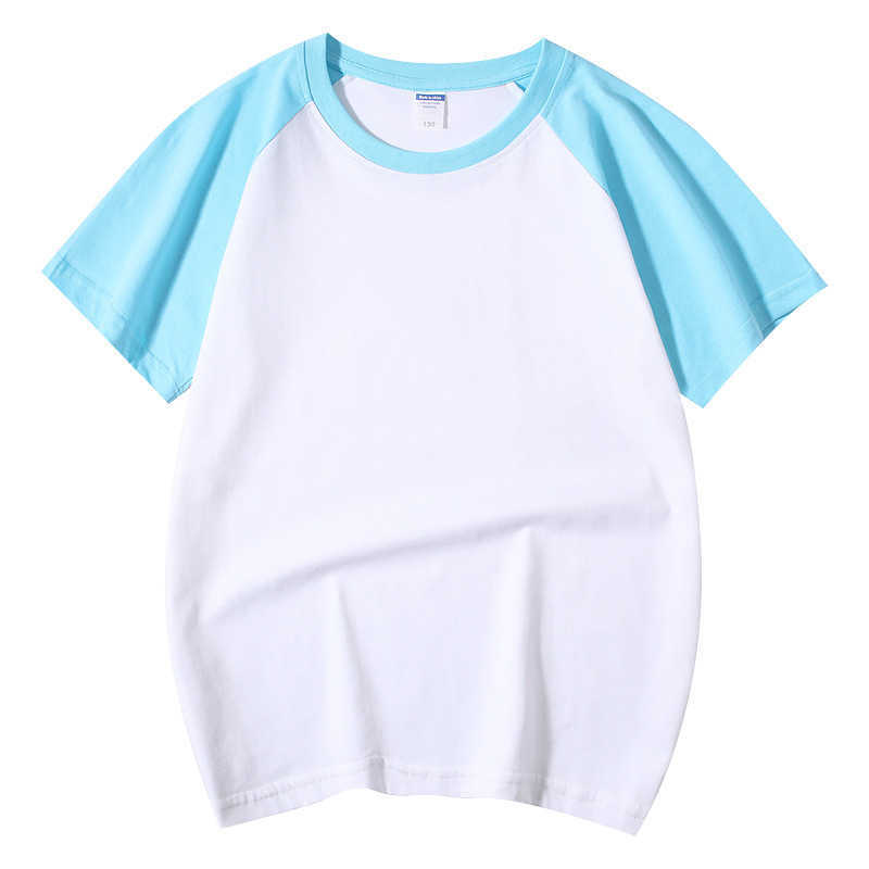 New summer short-sleeved children's round neck solid color family wear boys and girls loose top sports T-shirt