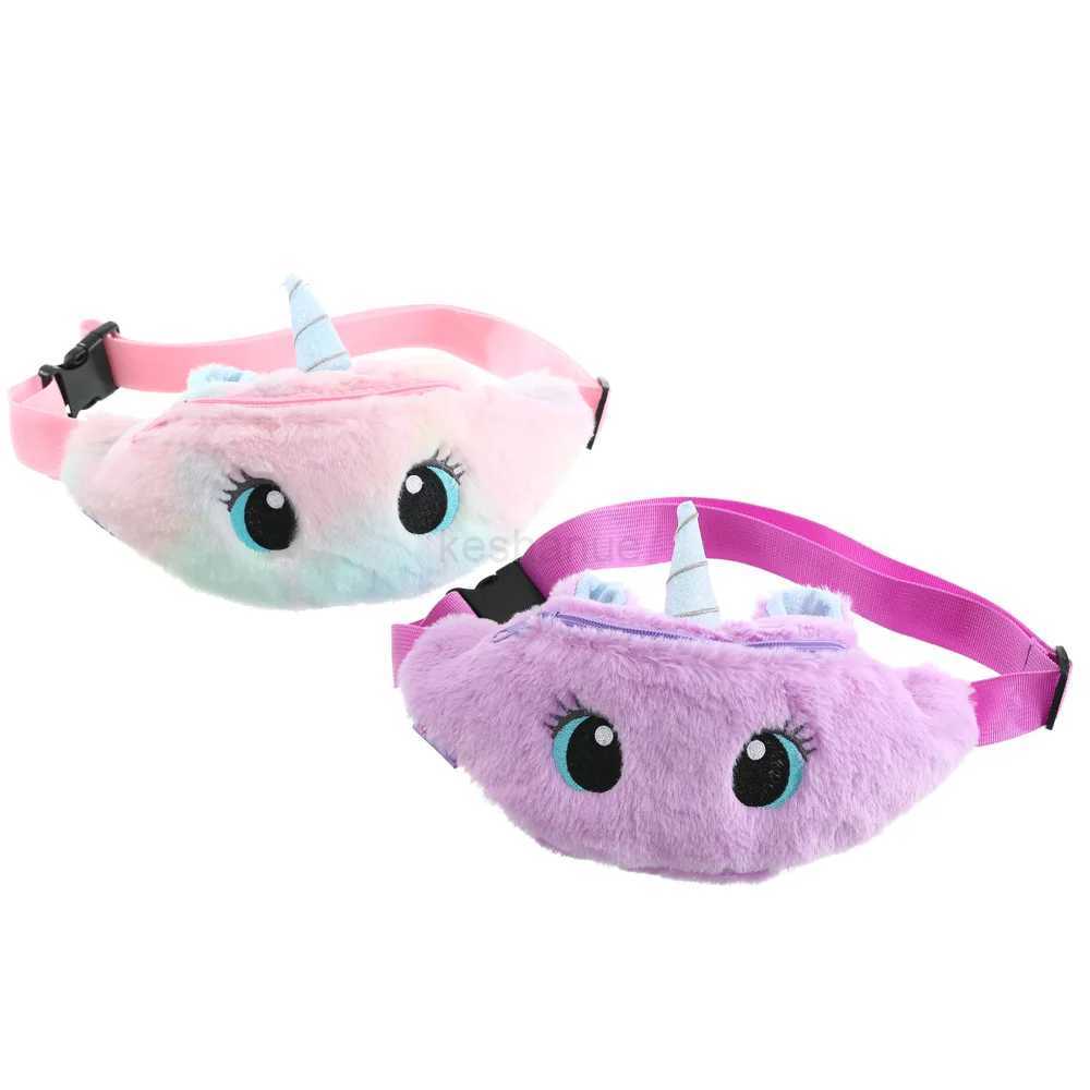 Childrens Cartoon Plush Cute Unicorn Fanny Pack Waist Bag New Fashion Girl Travel Phone Pouch Chest BagXJ240720