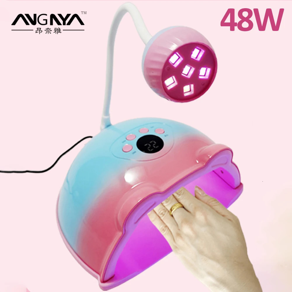 ANGNYA 2 in 1 Nail Lamp Motion Sensing Nail Dryer for Curing Gel Nail Polish 486 UV LED Lamp Professional Manicure Salon Tool 240719