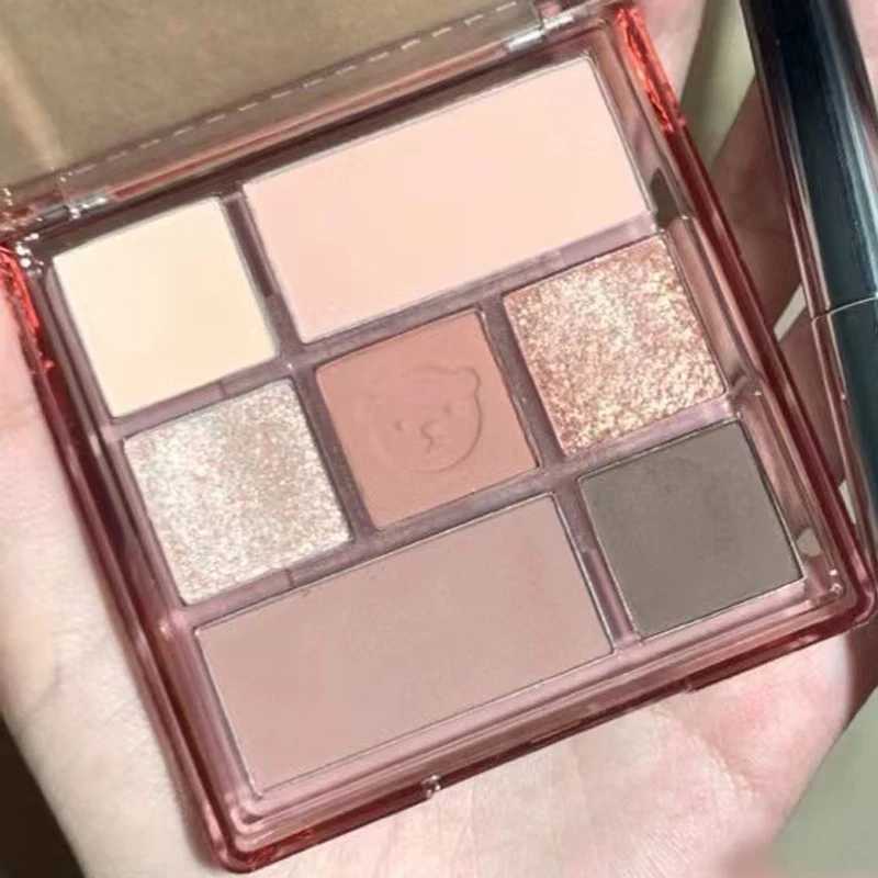 New 7-Color Eye Shadow Palette Low Saturation Full Matte Korean Eye Makeup Grey Rose Long Lasting Nude Earth Color Eye Pigment zxx240720