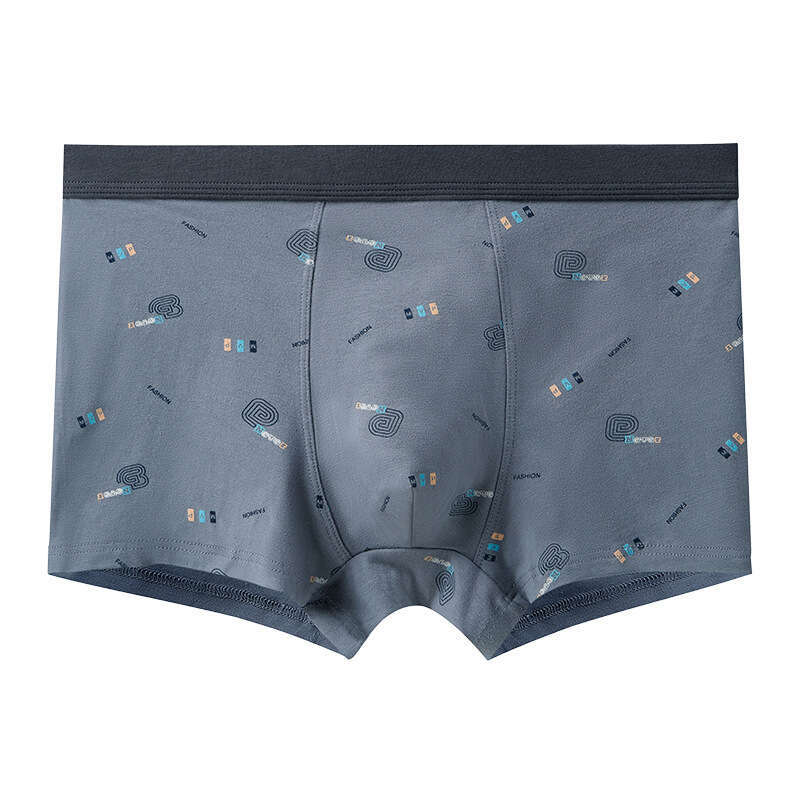 Printed Pure Cotton Comfortable and Breathable Men's Flat Corner Underwear, 3D Large Space Seamless Underwear for Men Mutande Mens Boxers Designe