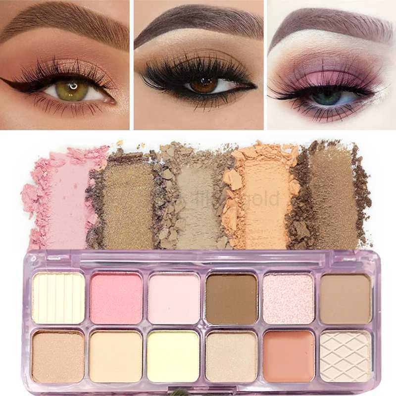 12 Colors Eyeshadow Palette High Pigmented Matte Shimmer Matallic Long Lasting Waterproof Eye Shadow Pallet Travel Size Makeup zxx240720