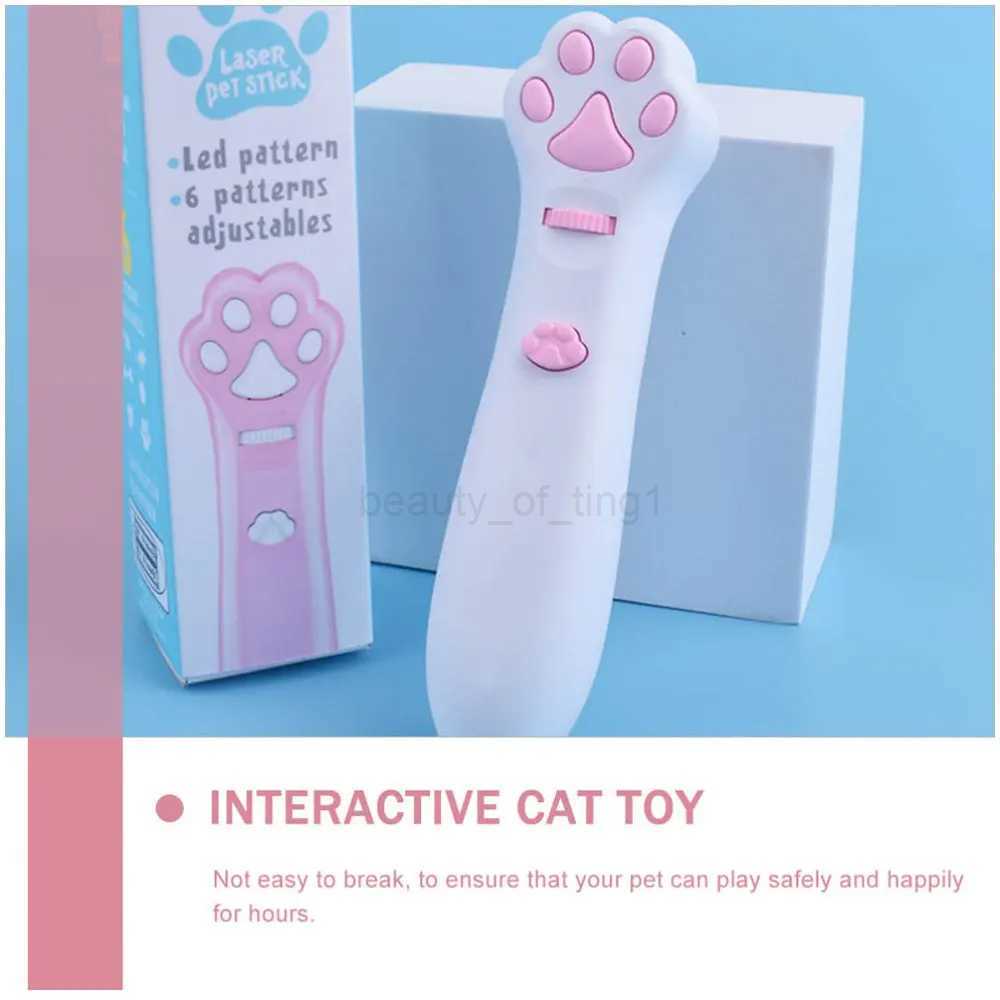 Laser Cat Teasing Stick 5 Modes + Red Dot LED Light Pointer Indoor Interactive Projection Toys Dog Kitten Pet Accessories zxx240720