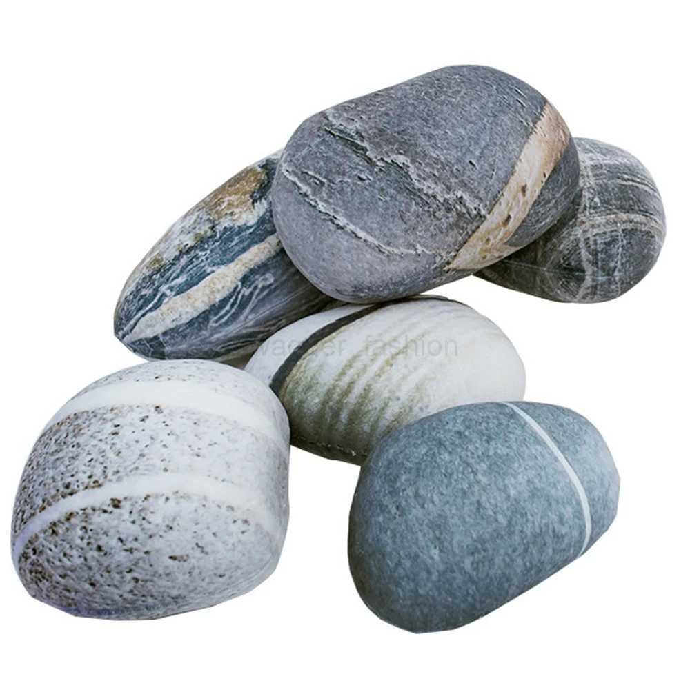 Pebble Stone Rock Shape Pillow Cushion With Stuffing 3D Plush Pillow Cushion Soft Stuffed Pillow Cushion For Children Home DecorB270720