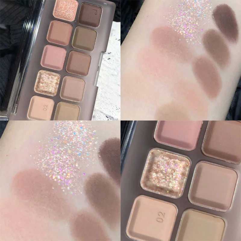 Matte Earthy Color Eyeshadow Palette Nude Grey Pink Eye Shadow Lasting Waterproof Glitter Korean Eyes Make-up Women Cosmetics zxx240720