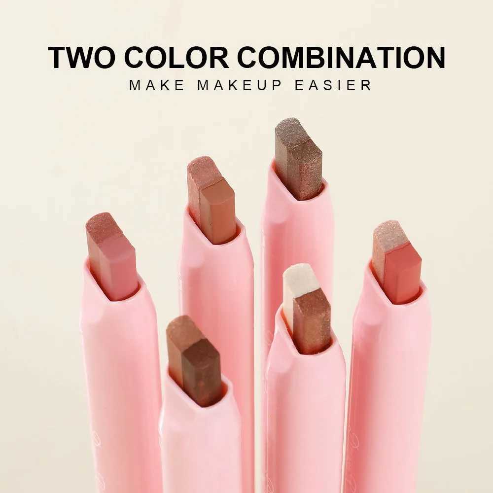 Dual Color Eyeshadow Stick Rotatable Gradient Eye Shadow Pen Pearlescent Glitter Shimmer Eye Pigments Powder Highlighter Makeup zxx240720