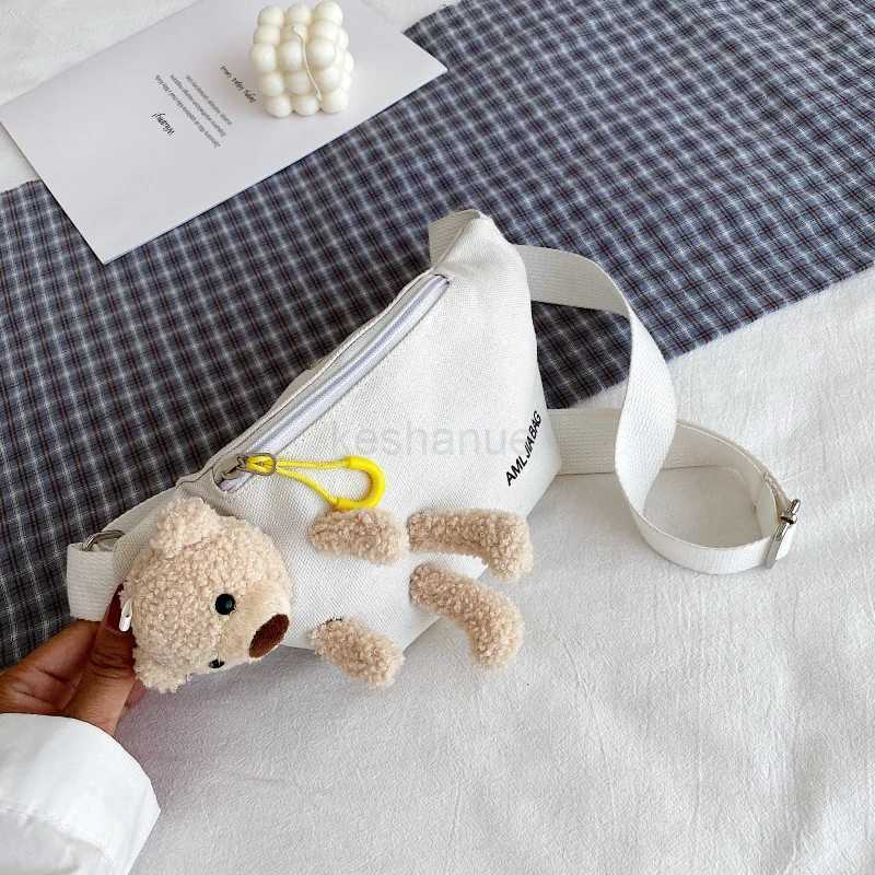 Womens New Fashion Canvas Waist Bags Letter Bear Large Capacity Designer Crossbody Belt Bags Banana Hip Money Pouch Chest BagsXJ240720