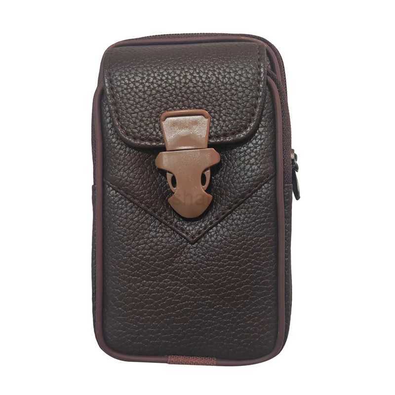 Men PU Leather Waist Bag Universal Bum Bag Cellphone Holster Holder Waist Bag Case Waist Bag phone Cover belt caseXJ240720