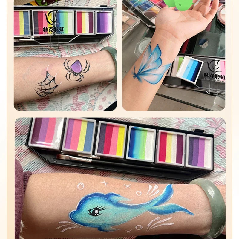 12 color human facial painting set Halloween stage makeup water-based painting cream high saturation body painting cream 240712