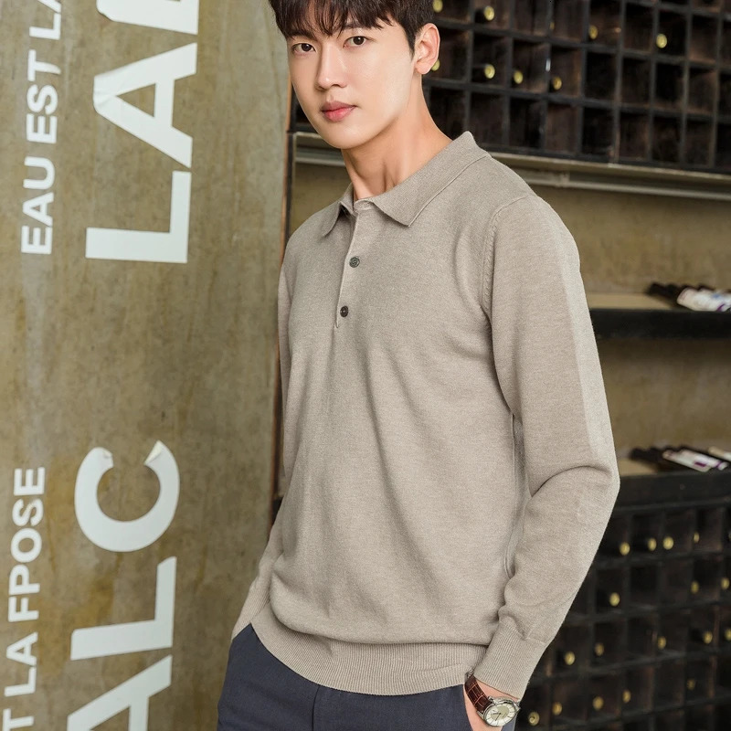 Cashmere sweater mens POLO Pullover autumn collar soft and warm cashmere jumper knitted 240718