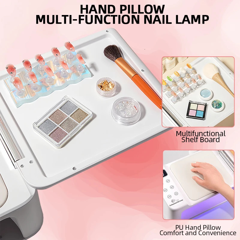 300W High-power Nail Dryer Lamp For Machine With Hand Pillow Wear 63LEDS UV LED Lamp for Press On Nail Dryer for Curing All Gel 240719