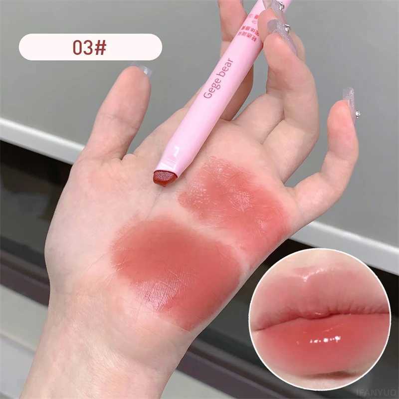 Curved Design Moisturizing Lipstick Pen Easy To Color Smooth Long Lasting Clear Lipgloss Korean Lip Makeup Cosmetics 6 ColorsXJ241205