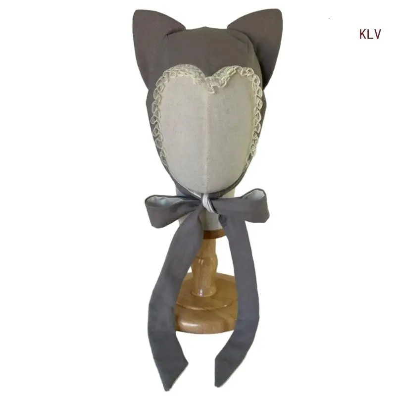 Sexy Ear Lace Hat Animation Costume Bonnet Hat Headpiece Nightclub Lace Caps Women Role Play Birthday Party Accessories 240712