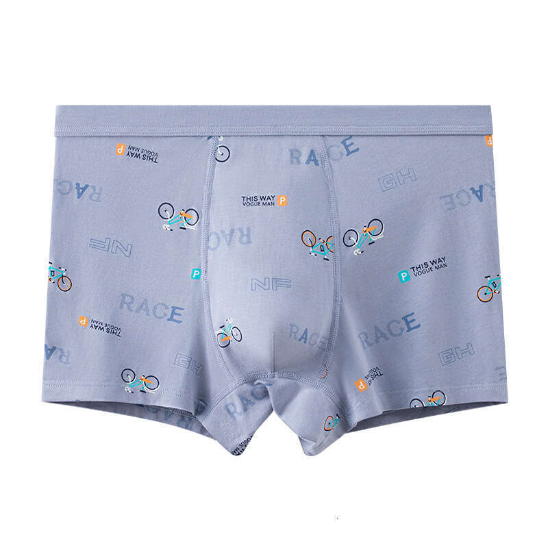 Fashionable Printed Underwear for Teenagers During Their Developmental Period, Men's U-shaped Protruding Large Space Cotton Student Boxer Shorts 