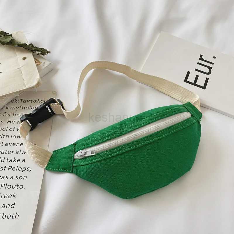 Cute Children Waist Bag High Quality Canvas Belt Bags Designer Crossbody Chest Bag Female Solid Fanny Pack Hip PurseXJ240720
