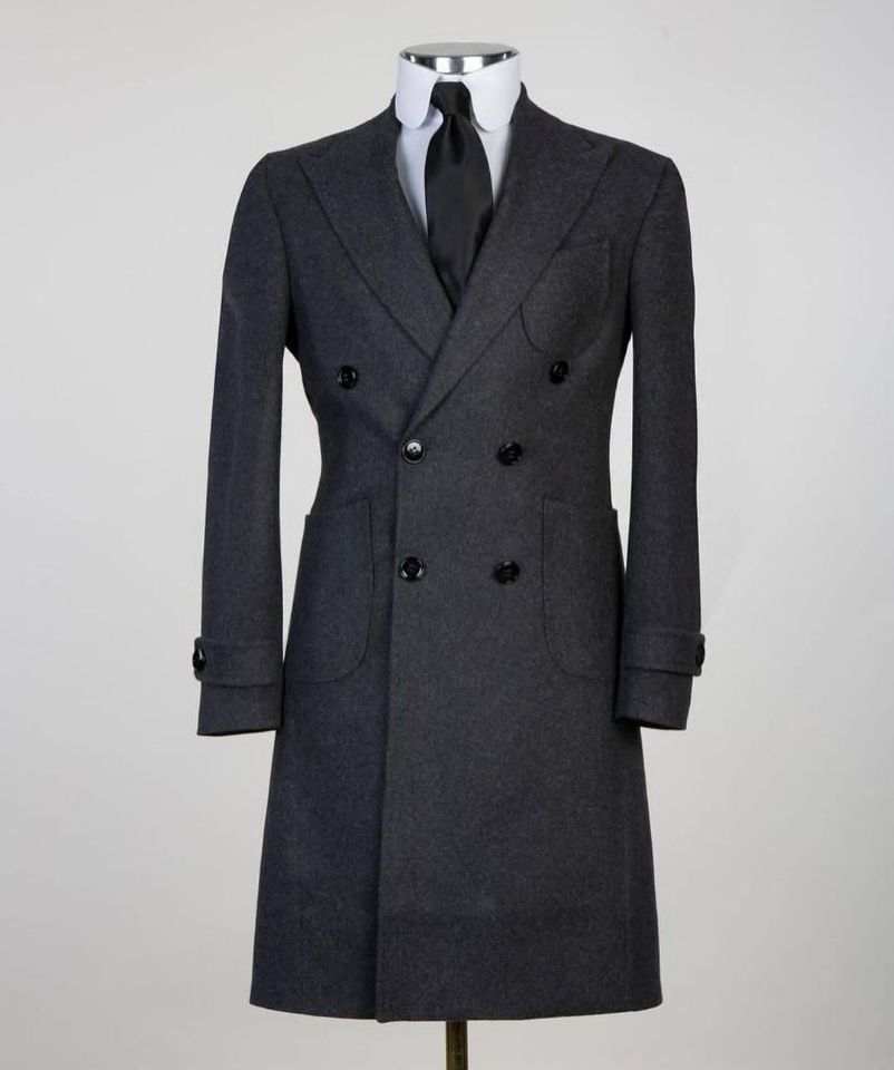 Casual Men Tuxedos Custom Made Winter Double Breasted Business Wedding Party Groom Suit Coat 1 Piece