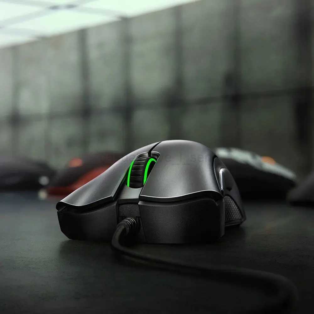 Black Razer DeathAdder Essential Wired Gaming Mouse Mice 6400DPI Optical Sensor 5 Independently Buttons For PC GamerCL240720