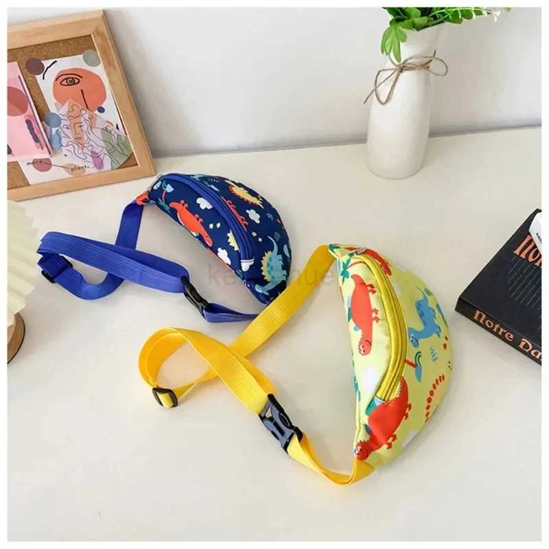 Childrens Cute Cartoon Dinosaur Crossbody Shoulder Bag Sport Running Waist Bag for Kids Belt Money Pouch Coin Purse Storage BagXJ240720