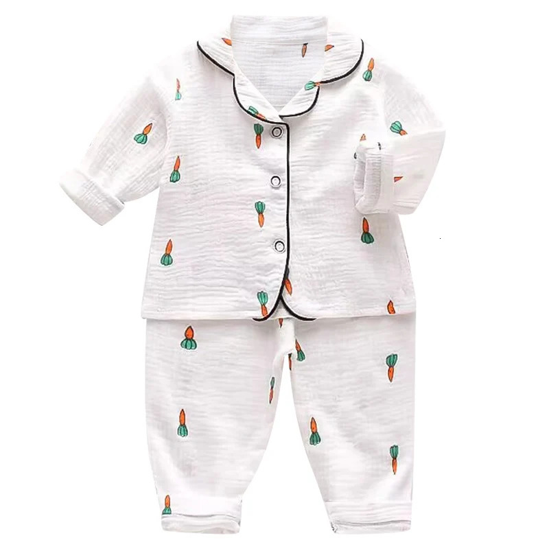 Summer Cartoon Set Boys and Girls Casual Pajama Set Baby Silk Ice Short sleeved Pajamas 240704