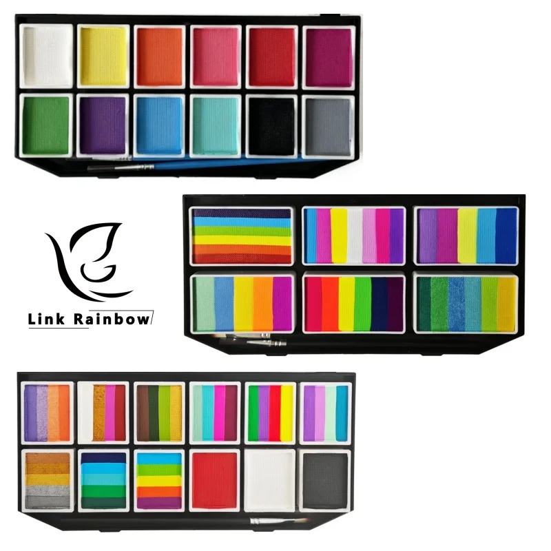 12 color human facial painting set Halloween stage makeup water-based painting cream high saturation body painting cream 240712