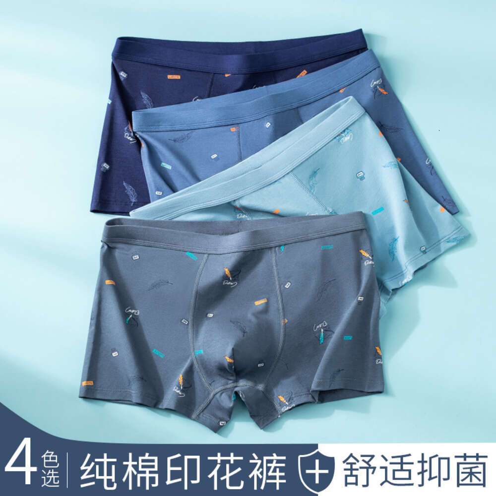 50 New Underwear Breathable Printed Four High Quality Leather Horse Cotton Men's Flat Corners Calecon Boxers for Men Designer Boxers Men Mens Box