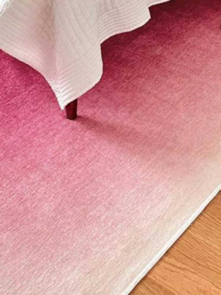 Gradient Pink Art Carpet Luxurious Large-area Living Room Decoration Carpets Comfortable Refreshing Bedroom Rug Balcony Rugs