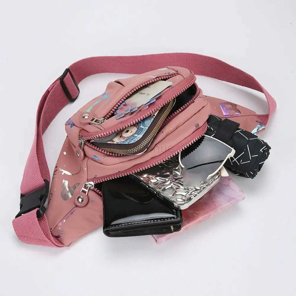Hot Stamping Letters Waist Bags Multifuntional Waist Bags for Women Waterproof Oxford Casual Waist Packs Crossbody Chest BagsXJ240720