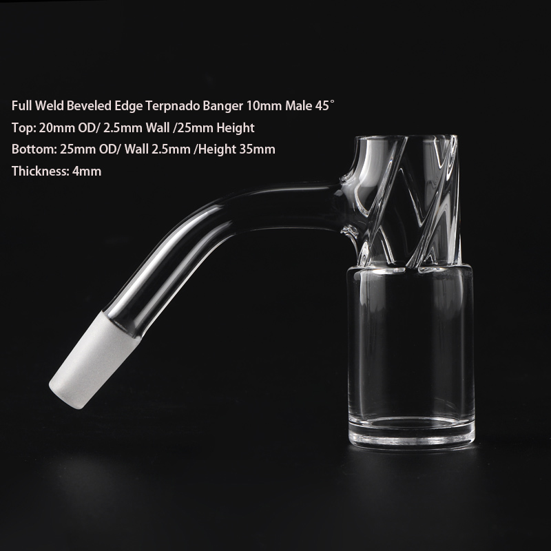 Beracky High-Quality Premium Full Weld Beveled Edge Terpnado Banger 10/14mm Male Nails Frosted Joint