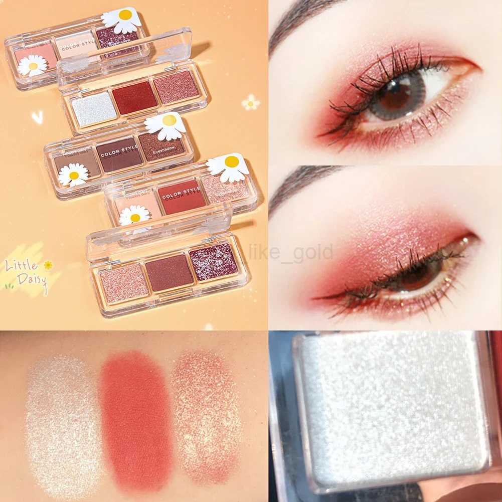 3/4 color eye shadow palette small portable earth red matte eye shadow durable waterproof shimmer pigment makeupW240730
