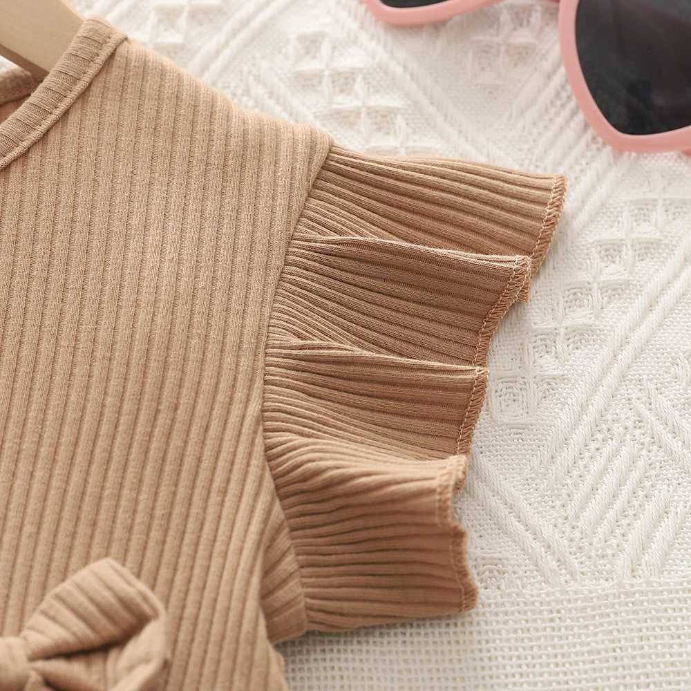 Summer Girls Dress Butterfly Decoration Flying Sleeve Girls Casual Gauzy Dress Childrens ClothingXJ240720