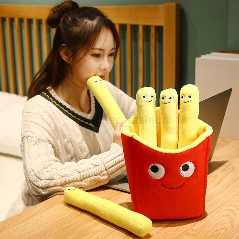 Emotional Support Smile French Fries Plush Stuffed Toy Plush Sofa Pillow Car Accessories Childrens Pretend Play Accessories TB270720