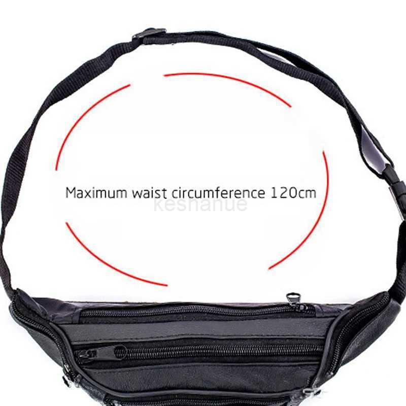 Men Leather Waist Bag Multi-Pocket And Multiple Zipper Belt Bag Adjustable Belt Fanny Pack Shopping Phone BagsXJ240720