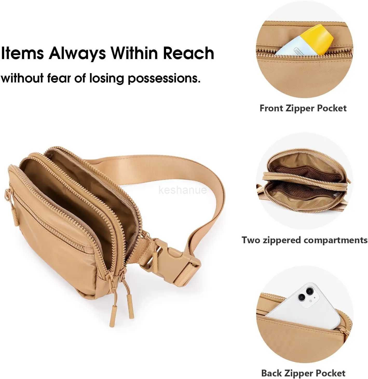 Women Waist Bags Fanny Pack Zipper Chest Bag 2023 New Outdoor Sports Crossbody Bag Casual Travel Belt Bag Pocket Money Pouch BagXJ240720
