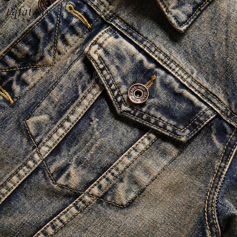 Retro Blue Tracksuit Spring Autumn Embroidered Crane Mens 2pcs Pant Sets Fashion Slim Fit Denim Jacket and Stretch Jeans 240712