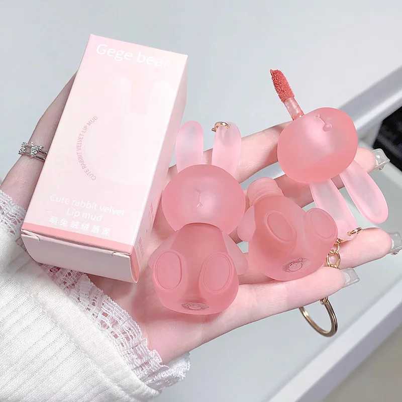 Rabbit Keychain Design Matte Lip Mud Lipstick Velvet Lip Glaze Sexy Red Lip Gloss Women Lasting Lip-Tint Cosmetics Make UpXJ241205