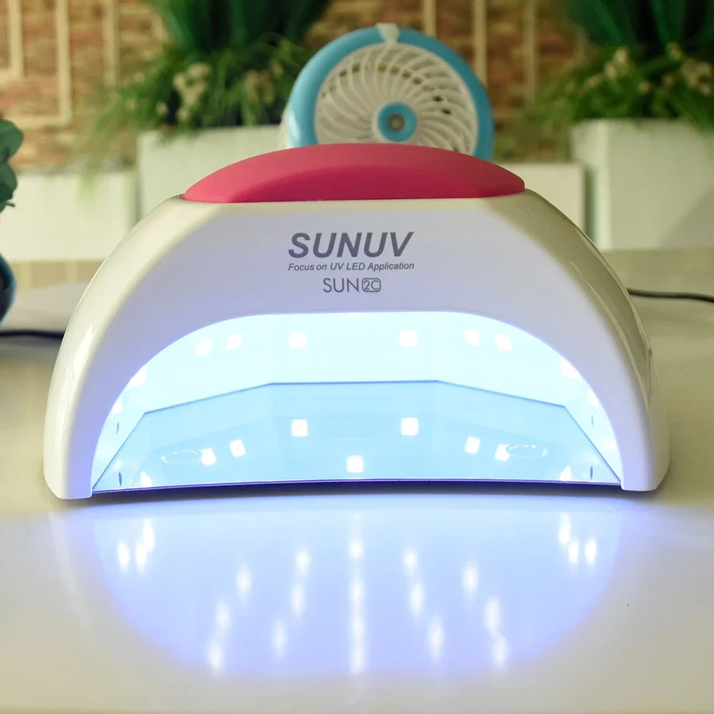 48W Nail Lamp UV Lamp SUN2 Nail Dryer for UVLED Gel Nail Dryer Infrared Sensor with Rose Silicone Pad Salon Use 240719