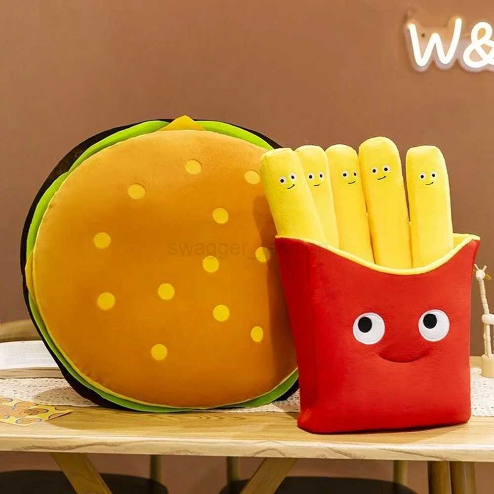 30cm Creative Cute Fun French Fries Hamburger Plush Toy Foodie Snack Pillow Doll Girl Boy Birthday Gift Soft Fill DecorationB270720