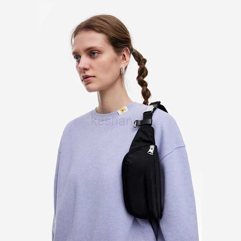 WomenS MenS Unisex Universal Nylon Trendy Fashion Casual Waist Bag Simple Outdoor Shoulder BagXJ240720