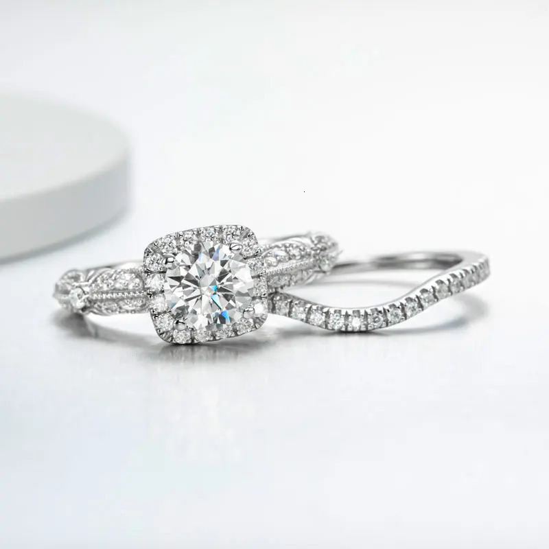 DEZO Wedding Ring Set for Women 1.53 ctw Retro Solid 925 Silver Engagement Ring VVS1 D Color GRA Certificate 240805